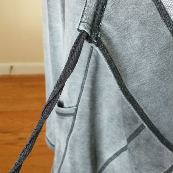 Coco + Carmen cardigan sweater jacket sweatshirt collared distressed grey size M - Picture 7 of 10